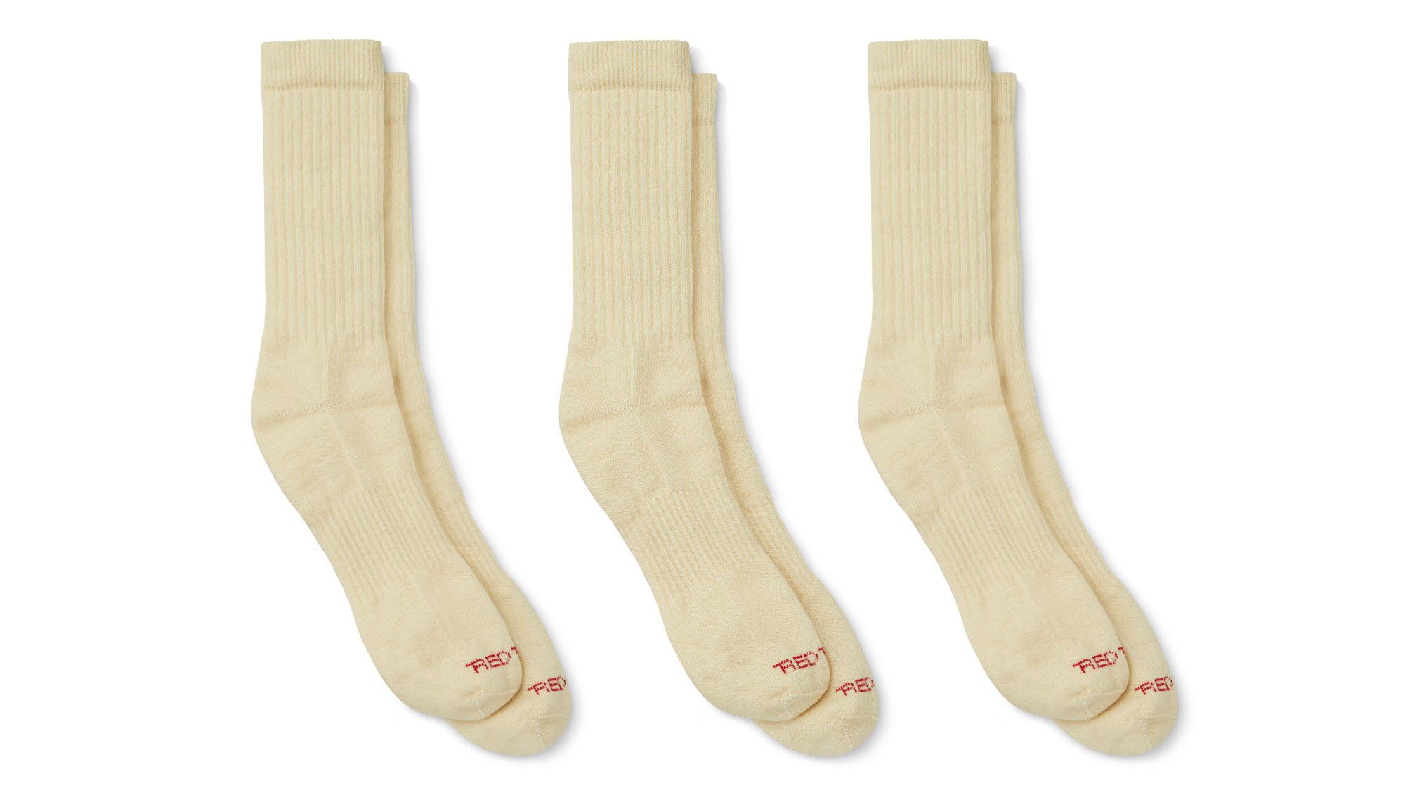 3-Pack Full Crew Sock Cream