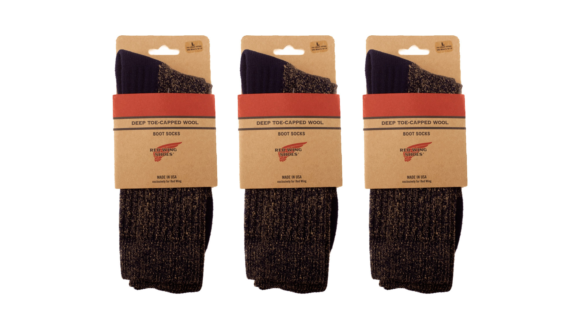 3-Pack Deep Toe-Capped Crew Sock Navy