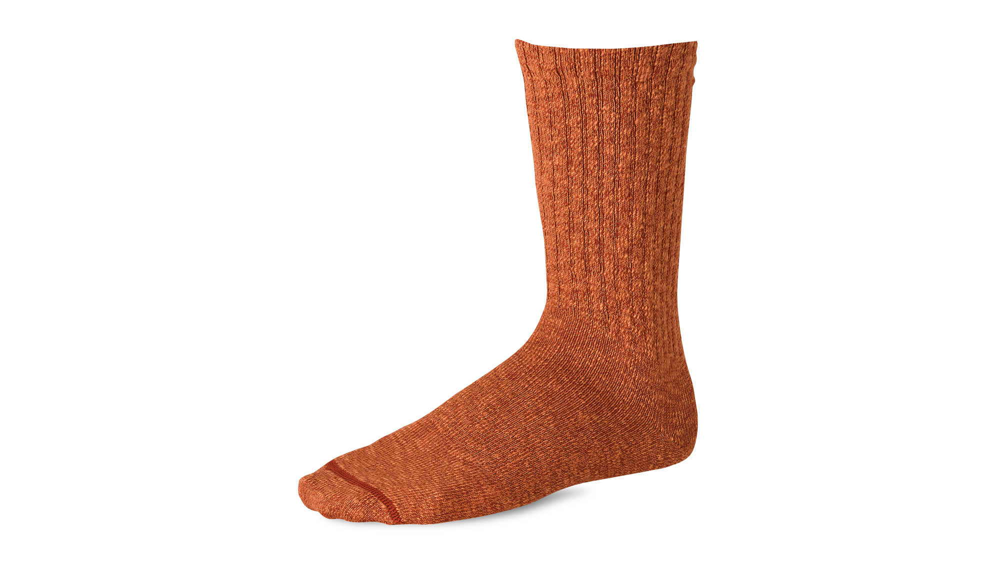 Over-Dyed Cotton Blend Ragg Sock Rust