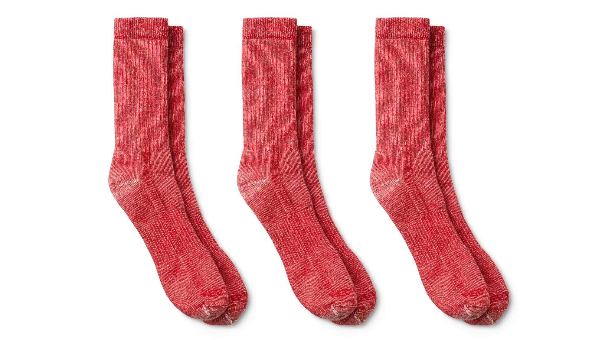 3-Pack Full Crew Sock Red