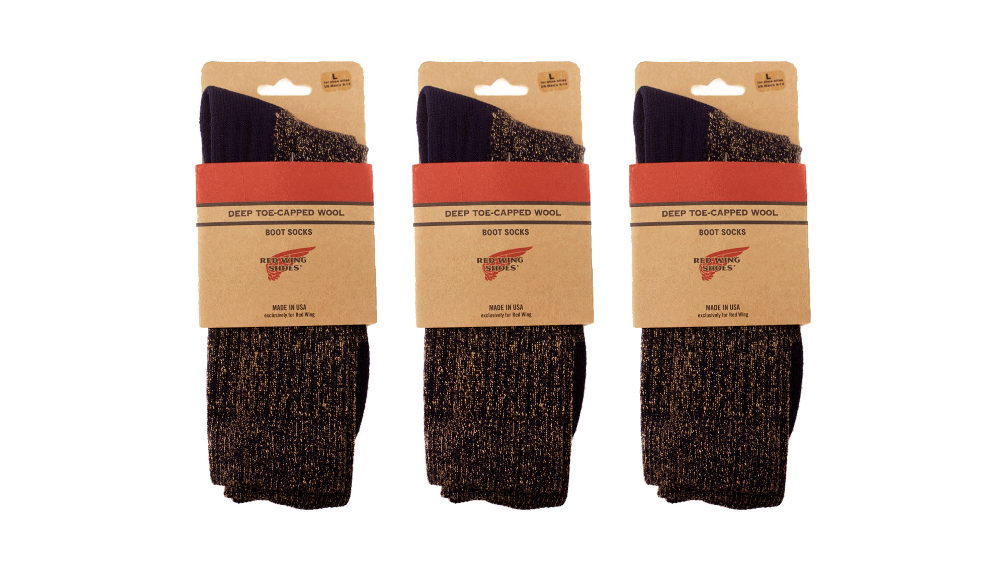 3-Pack Deep Toe-Capped Crew Sock Black