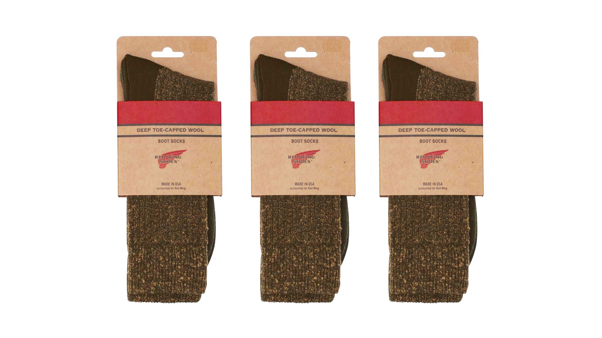 3-Pack Deep Toe-Capped Crew Sock Olive