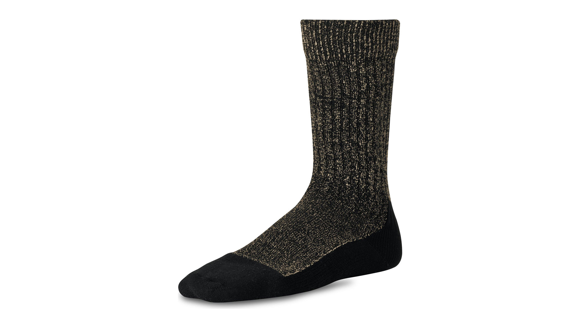 Toe-Capped Wool Sock Black Toe-Capped Wool Sock Black