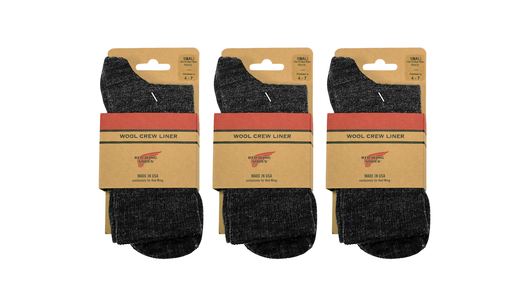3-Pack Wool Crew Liner Charcoal 3-Pack Wool Crew Liner Charcoal