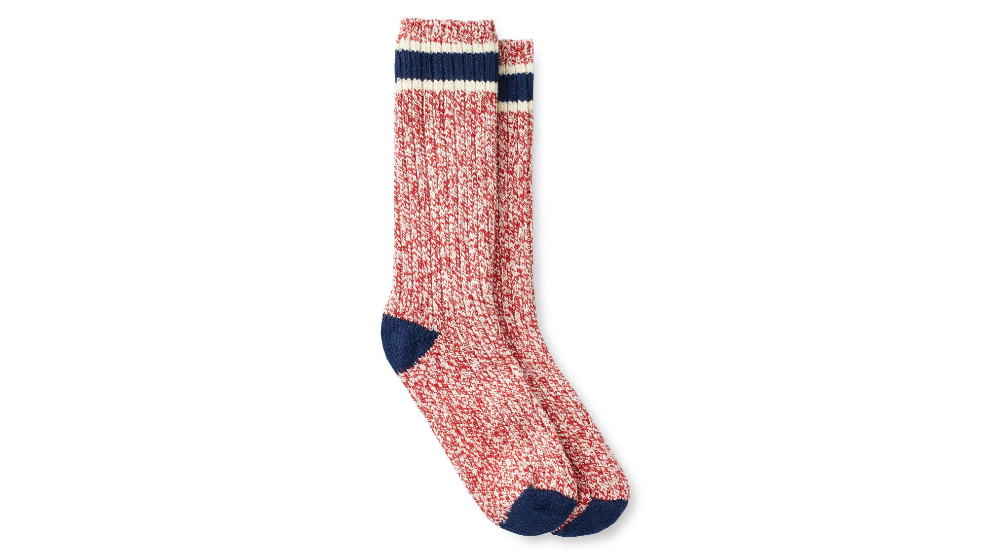 Wool Blend Ragg Sock Red/Navy