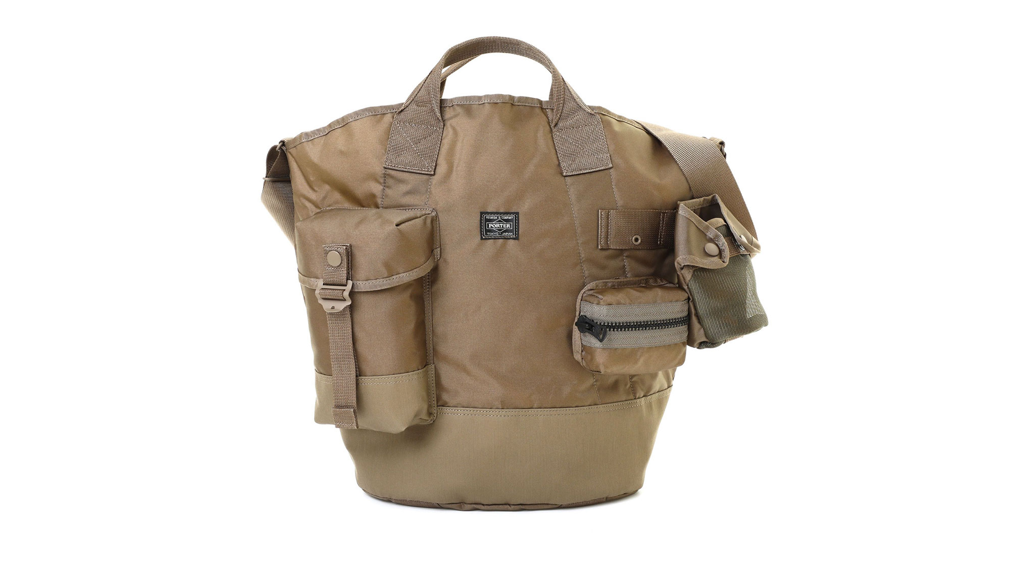 All 2Way Bucket Tote with Pouches Beige